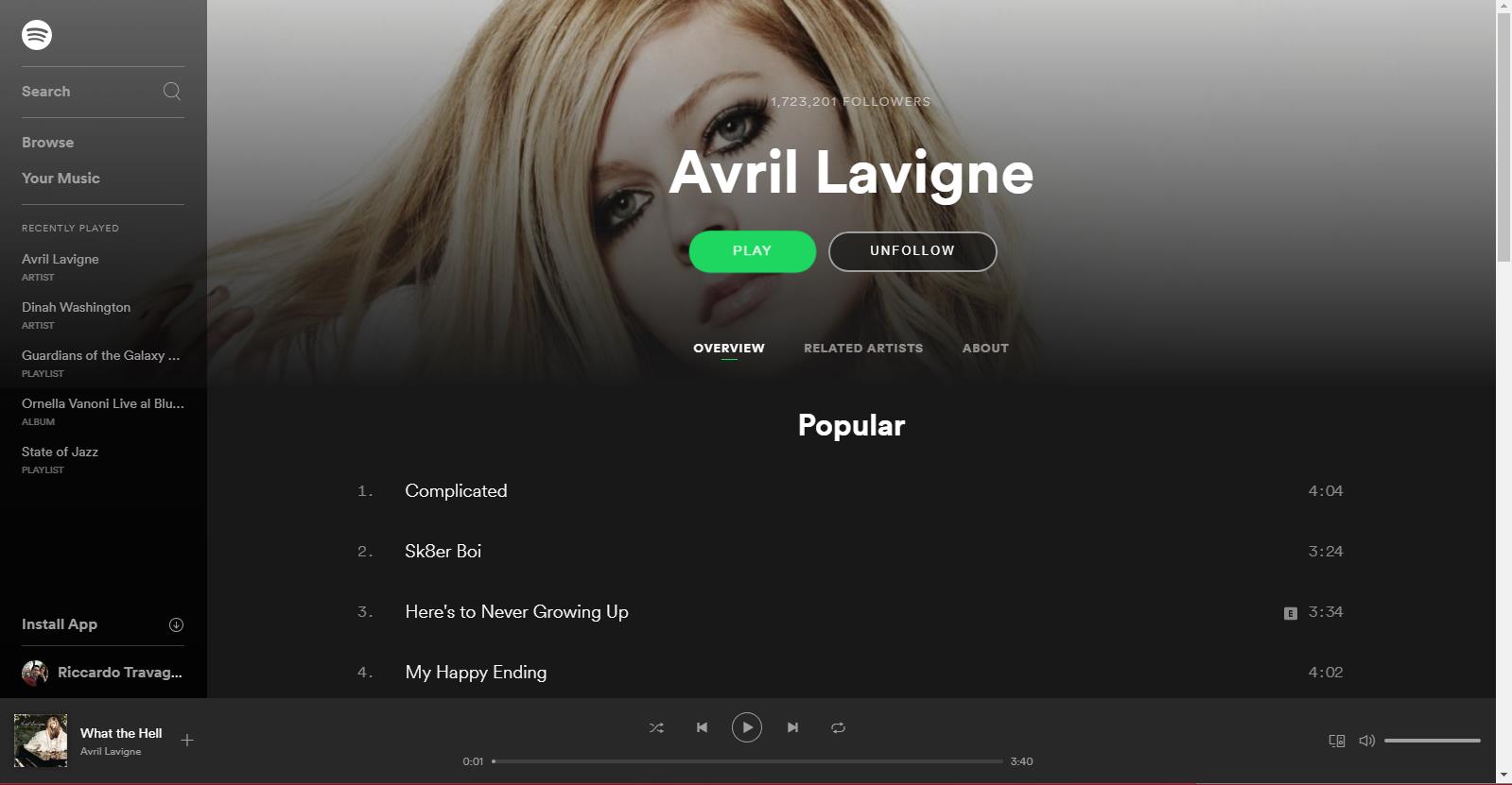 Sign in spotify web player